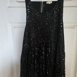 #266 POL Black Sequin Tank Top